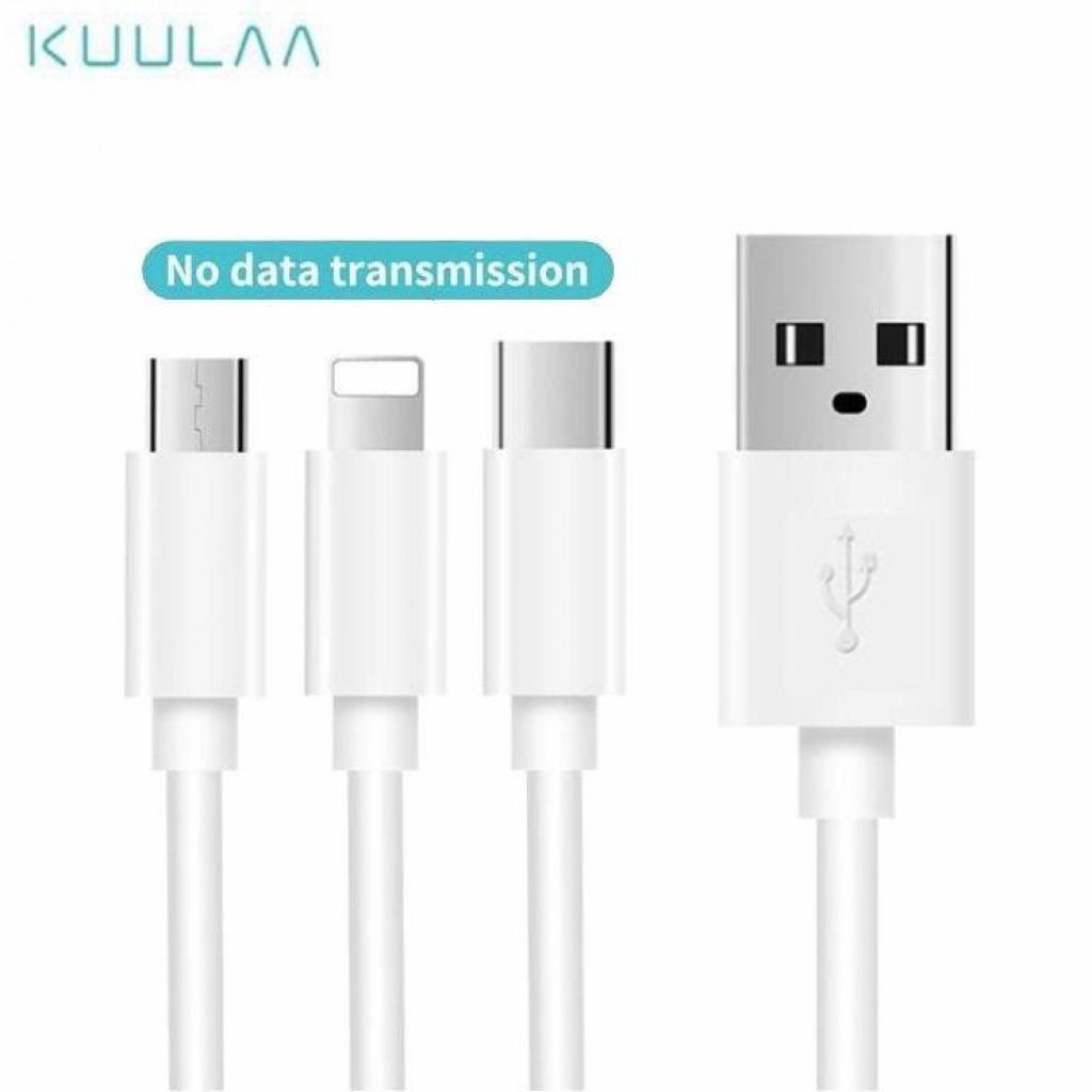 Cáp sạc KUULAA cổng Micro Type-c Lightning dài 25cm cho Android IPhone