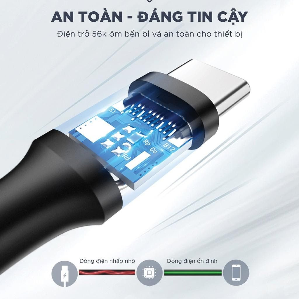 Cáp sạc nhanh UGREEN US287 USB 2.0 sang USB Type-C điện áp 3A