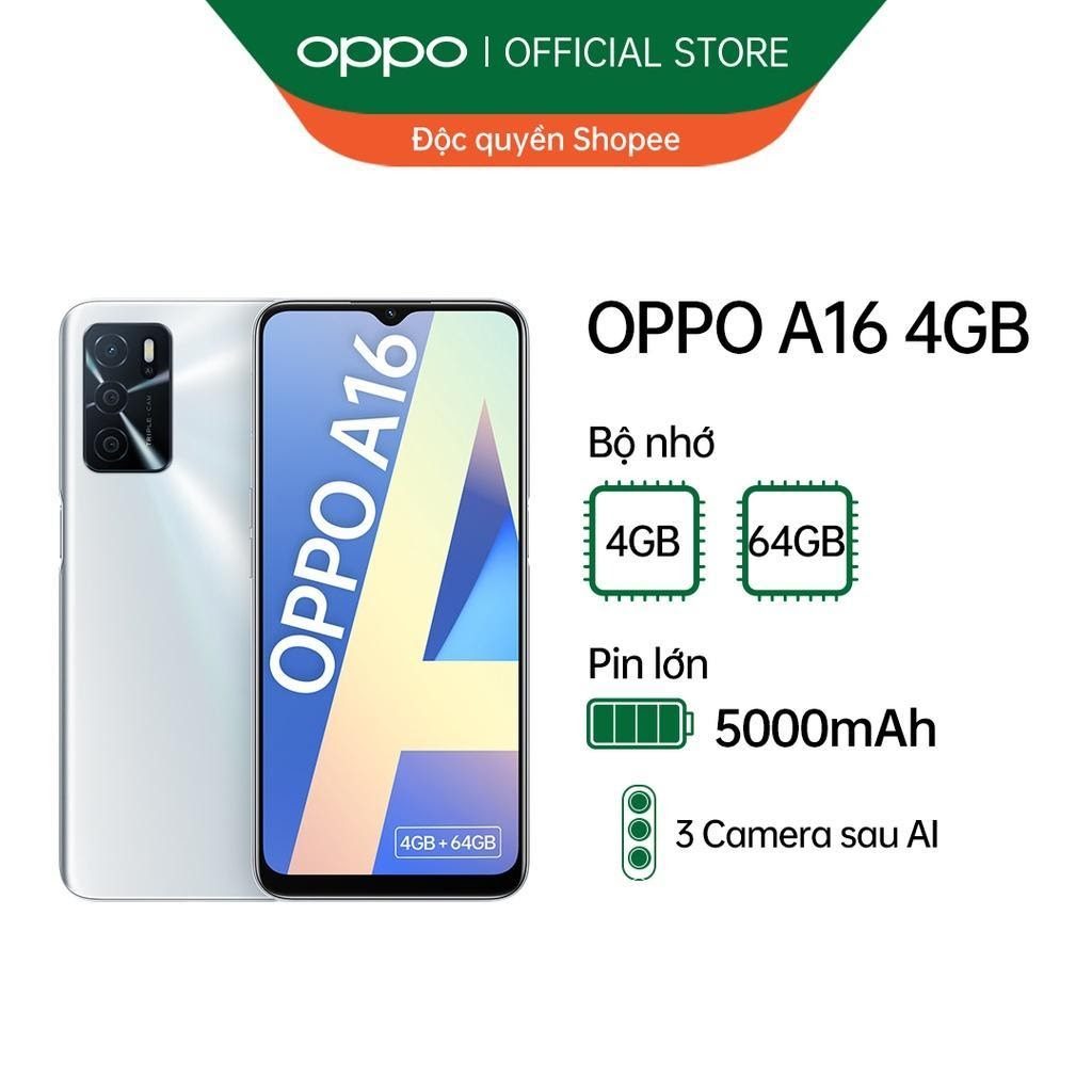 Điện thoại OPPO A16 4GB - Hàng chính hãng