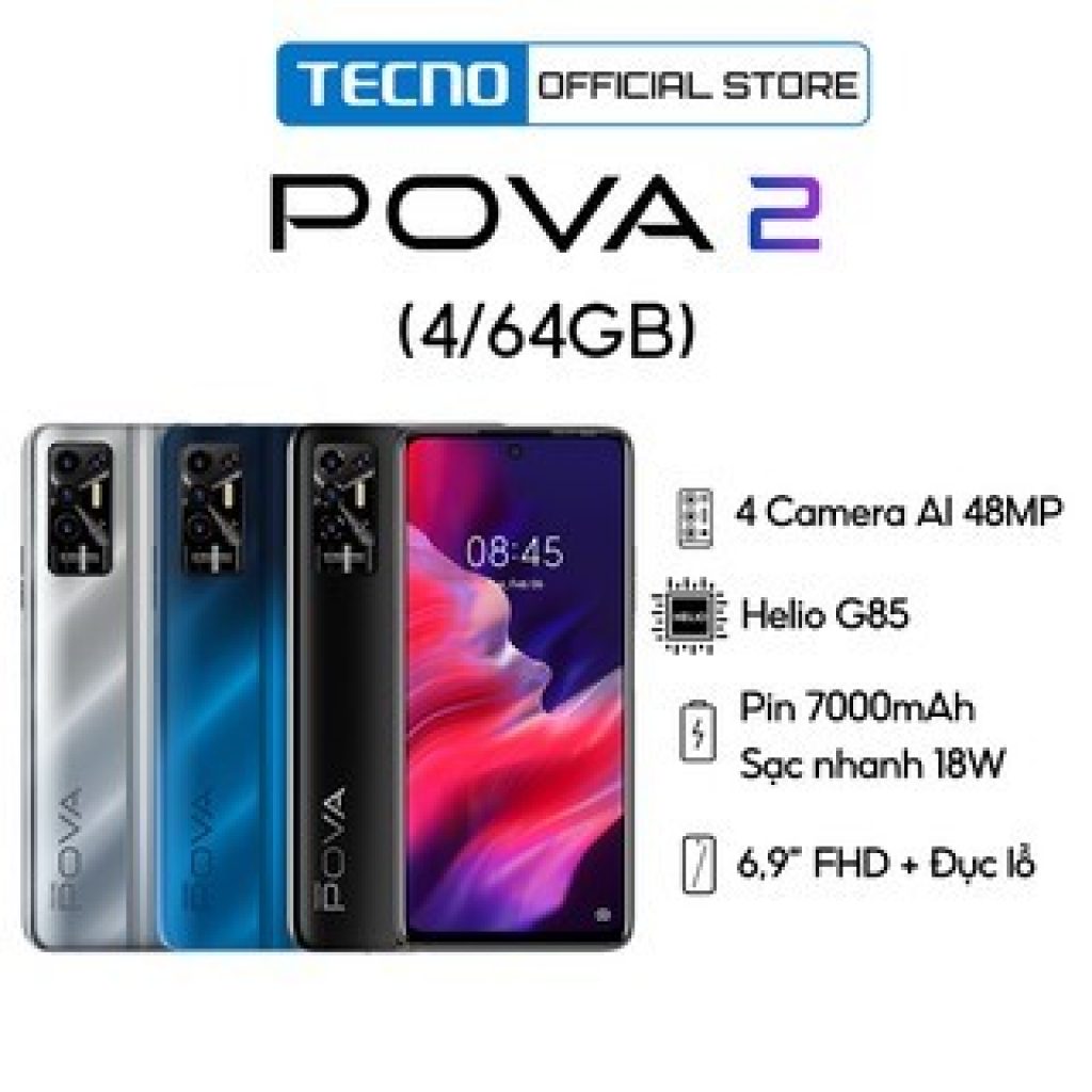 Điện thoại Tecno Pova 2 (4GB+64GB) |Pin 7000 mAh
