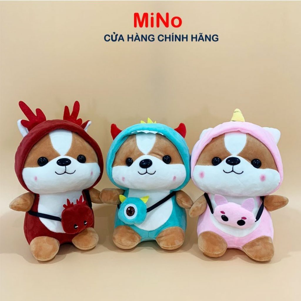 Gấu Bông Chó Shiba Cosplay Hàng Cao Cấp Mềm Mịn Size 25cm