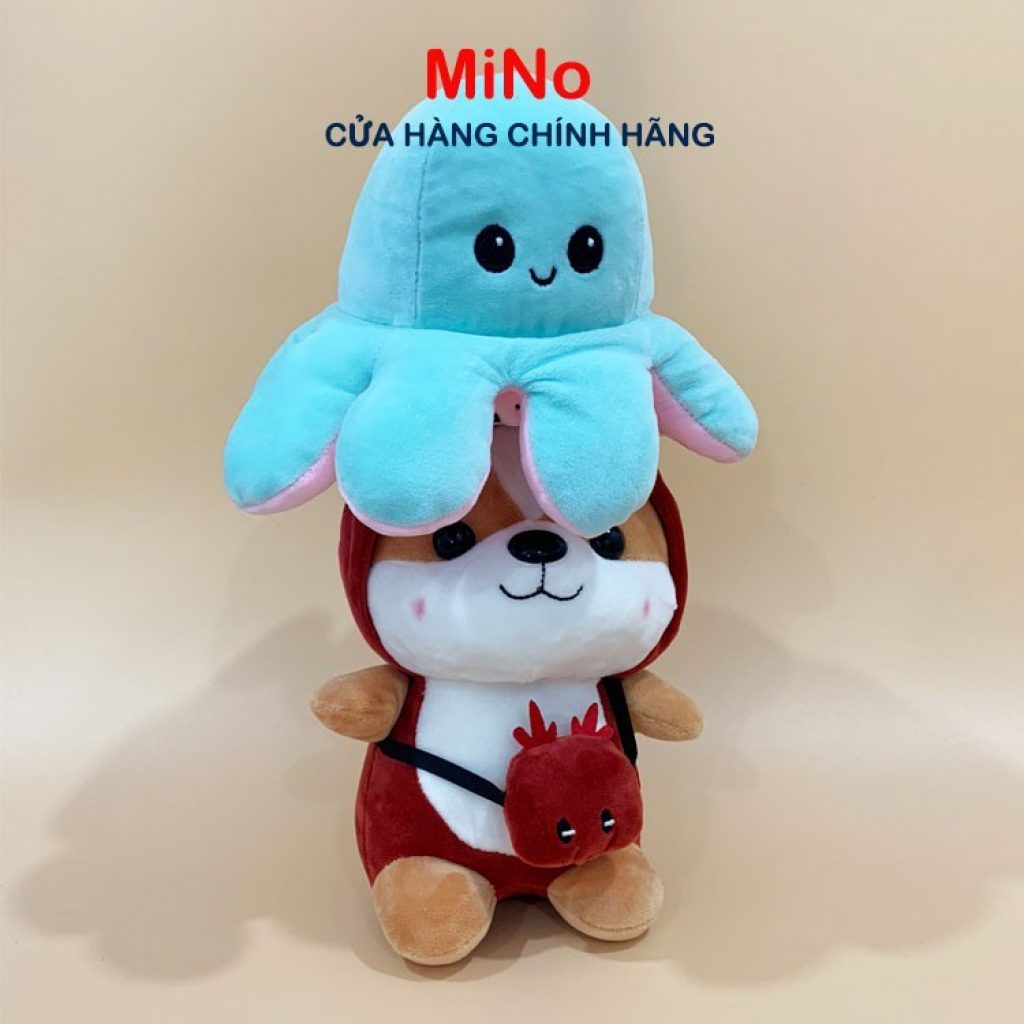 Gấu Bông Chó Shiba Cosplay Hàng Cao Cấp Mềm Mịn Size 25cm