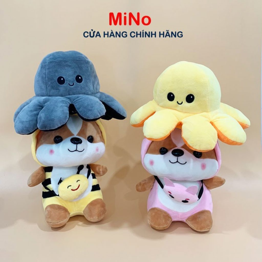 Gấu Bông Chó Shiba Cosplay Hàng Cao Cấp Mềm Mịn Size 25cm