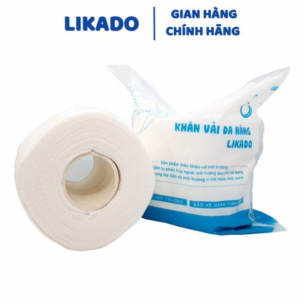 Khăn lau mặt dùng 1 lần kích thước (20x20cm)(50 tờ)(1 cuộn)