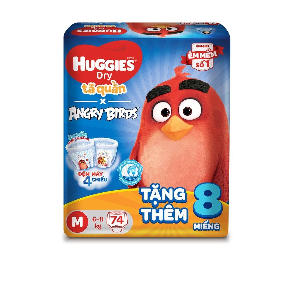 Tã Quần Huggies Dry Super Jumbo M74/L68/XL62/XXL56