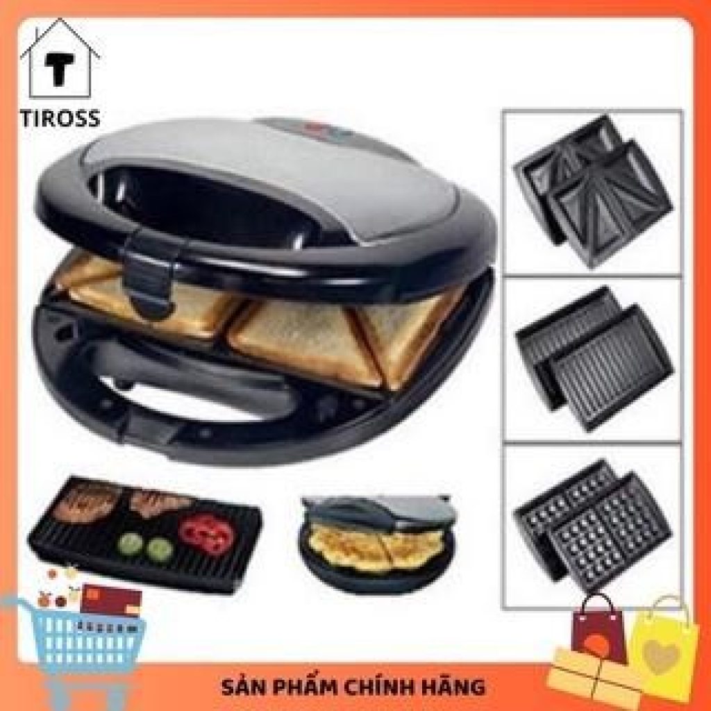 Máy nướng bánh mỳ sandwich Tiross 3 trong 1 TS513, TS514