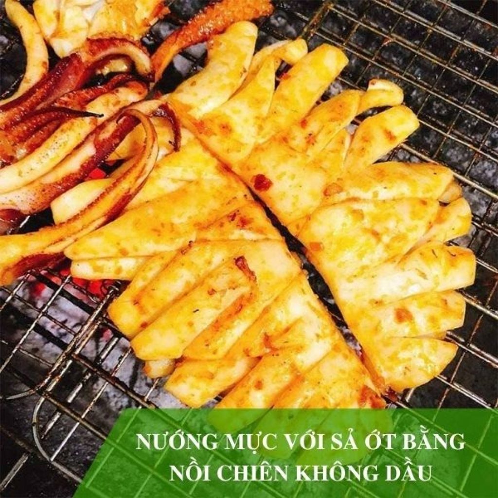 Cách nướng mực bằng nồi chiên không dầu thơm ngon tại nhà