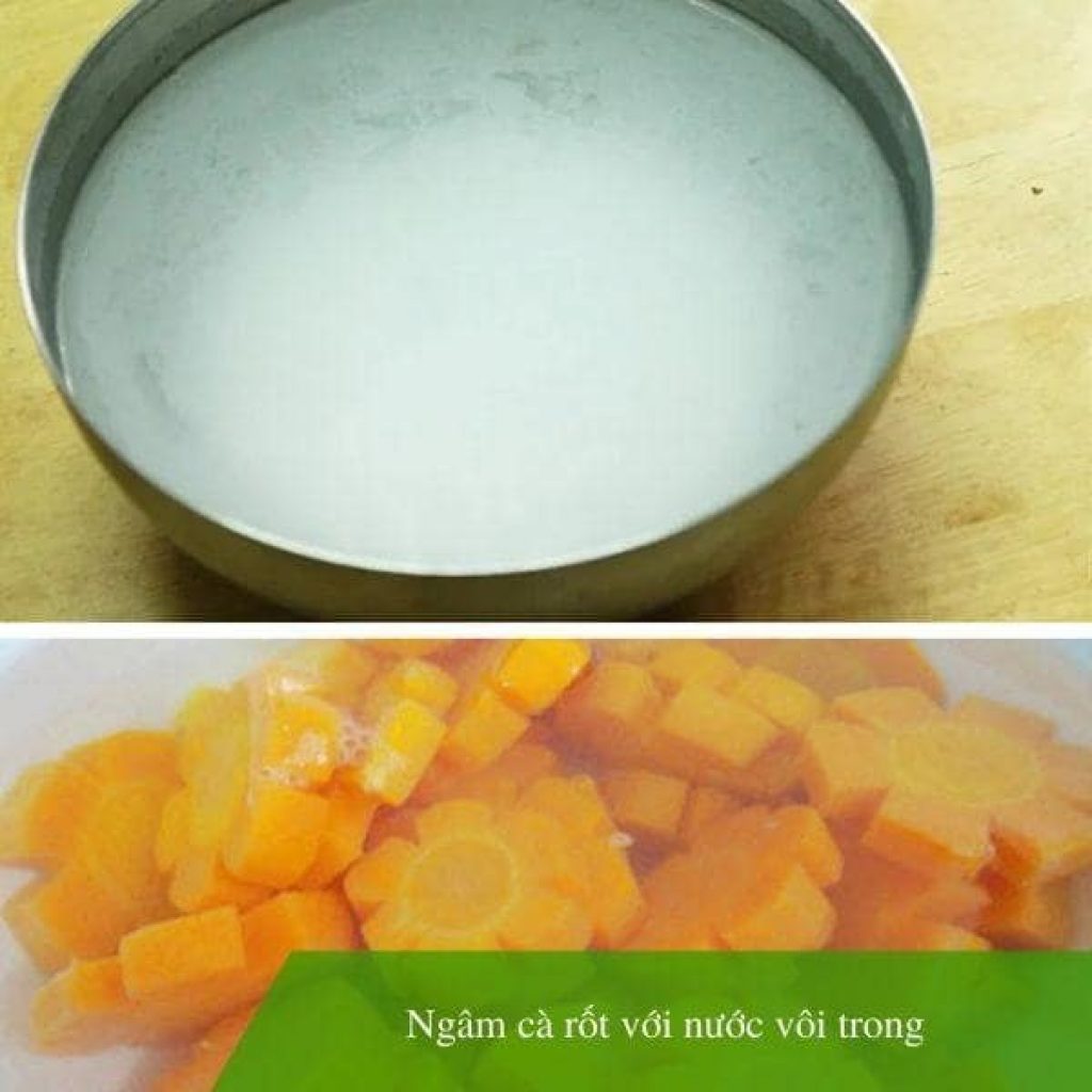 Ngâm cà rốt với nước vôi trong