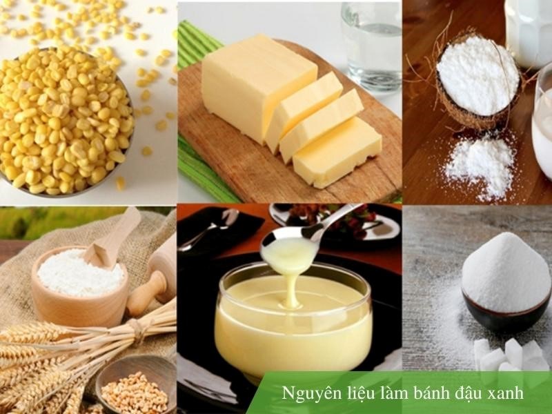 Chuẩn bị nguyên liệu làm bánh đậu xanh