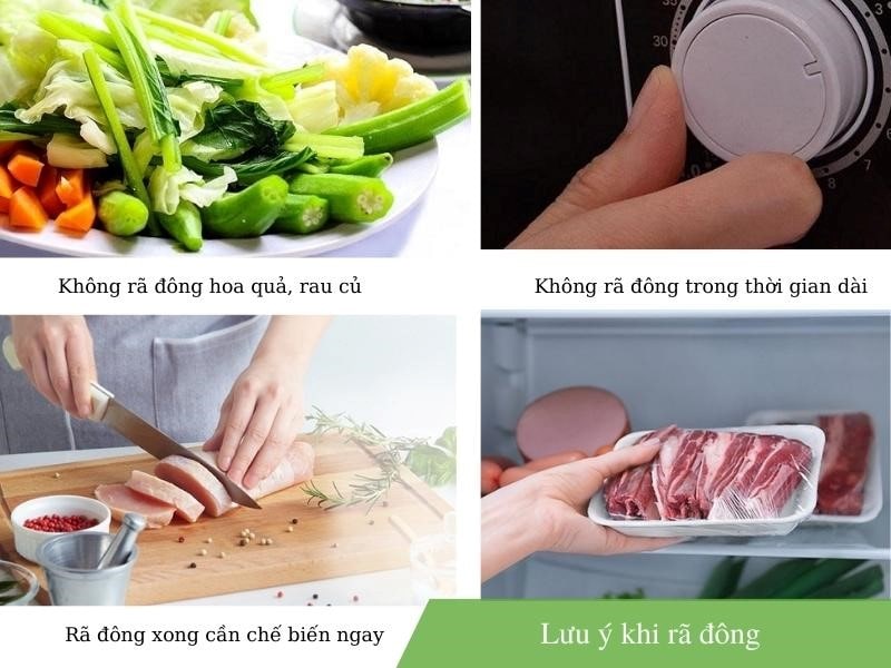 Lưu ý khi rã đông bằng lò vi sóng