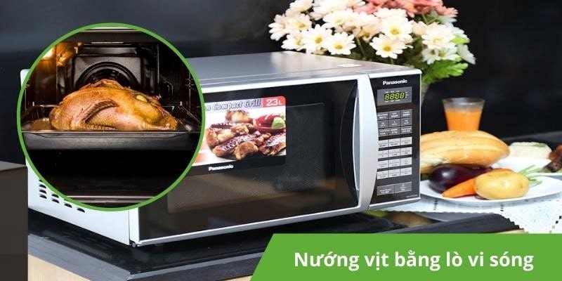 Nướng vịt bằng lò vi sóng