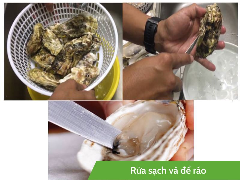 Rửa sạch và sơ chế hàu nướng