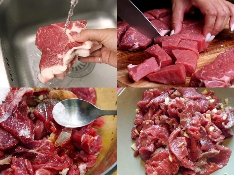 Sơ chế sạch thịt heo trước khi làm ruốc