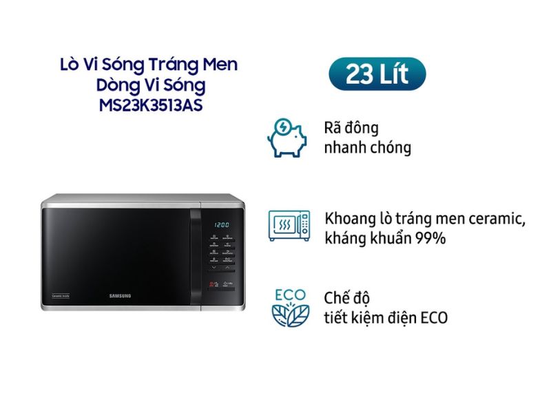 Lò vi sóng Samsung MS23K3513AS 23L 800W 