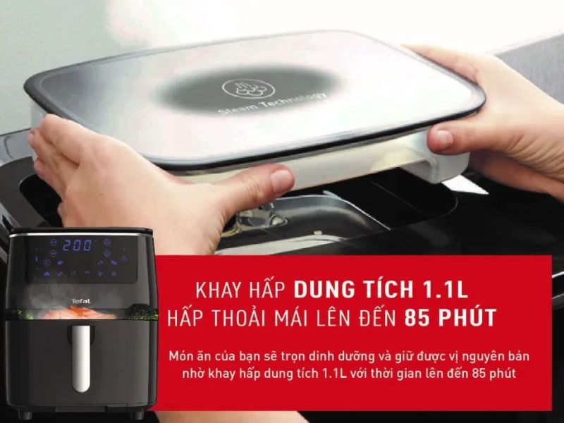 Nồi chiên không dầu kết hợp hấp và nướng điện tử Tefal FW201815