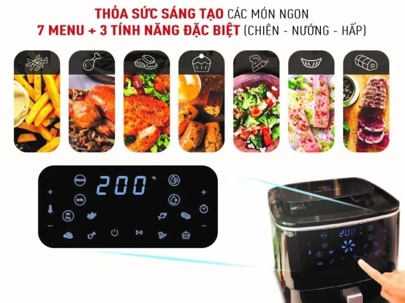 Nồi chiên không dầu kết hợp hấp và nướng điện tử Tefal FW201815