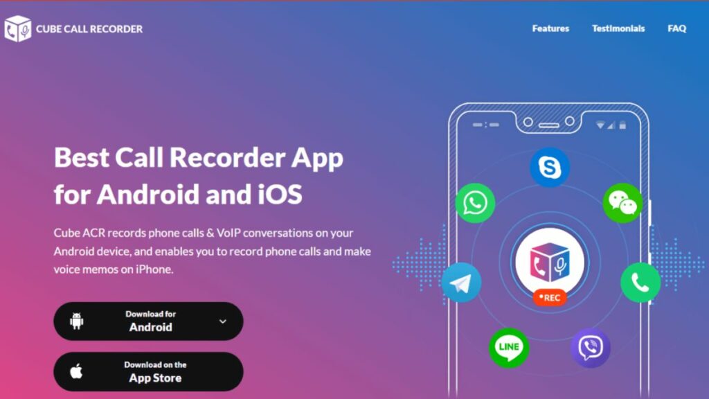 Phần mềm ghi âm cuộc gọi Cube Call Recorder - Android