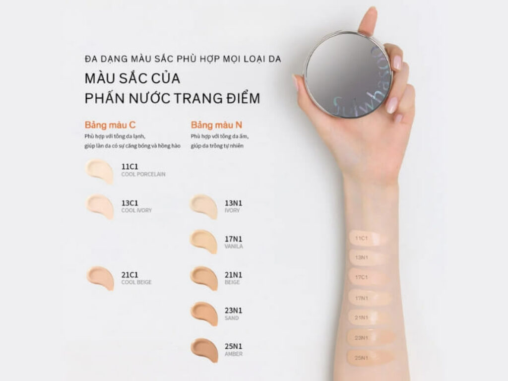 Có mấy tone màu cushion Sulwhasoo?