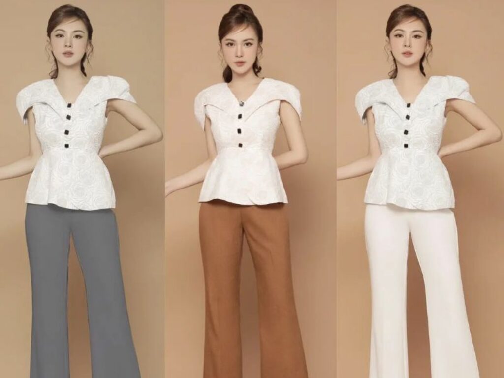 Phối với áo kiểu peplum