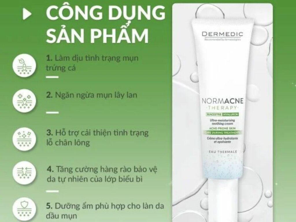 Kem Dermedic Normacne Ultra Moisturising Soothing Cream cấp ẩm & giảm kích ứng cho da