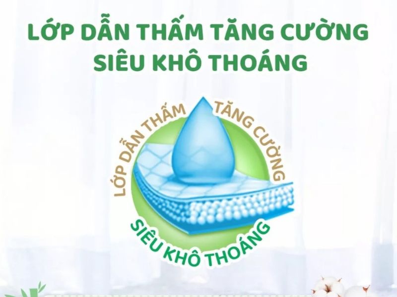 Siêu thấm hút giúp bề mặt tã thông thoáng, bé toải mái vui chơi