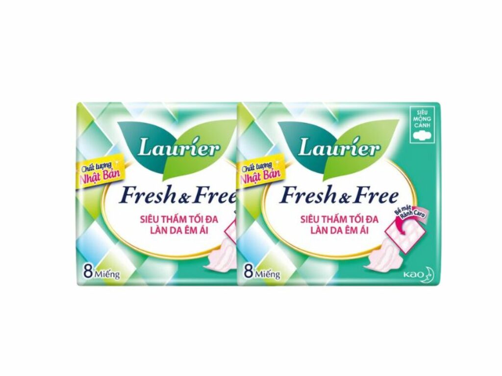 Băng vệ sinh Laurier Fresh & Free thiết kế siêu mỏng