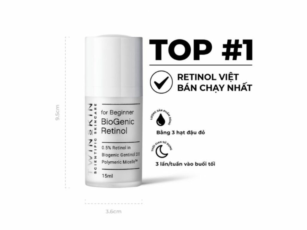 Kem dưỡng BioGenic Retinol Twins Skin giúp giảm mụn ẩn, chống lão hóa