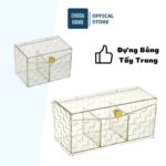 Hộp bông tẩy trang Enoda chia ngăn nắp kín