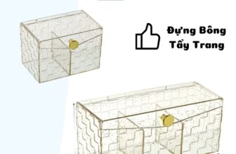Hộp bông tẩy trang Enoda chia ngăn nắp kín
