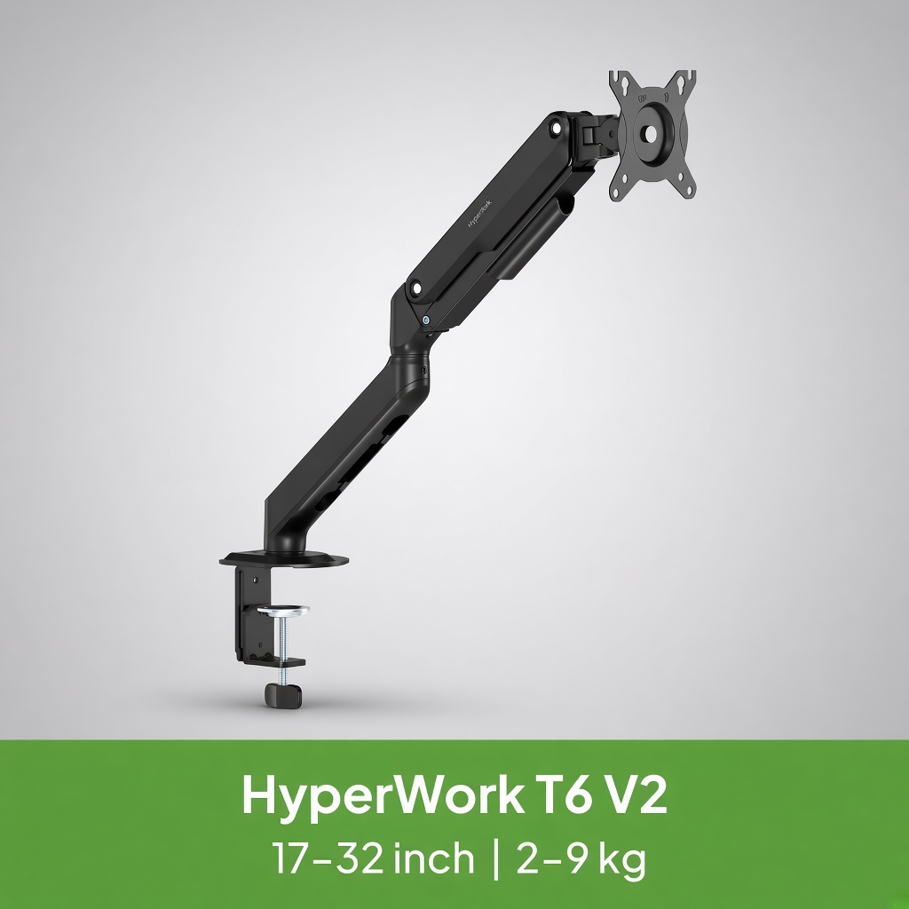 HyperWork T6 V2 đen, 17–32 inch, tải 2–9 kg