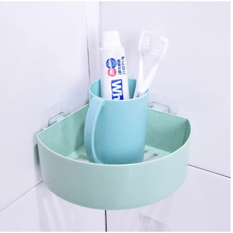 Góc tắm còn lộn xộn đồ? Kệ góc nhà tắm dán tường