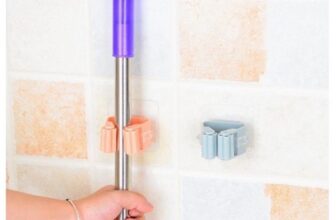 Set 3 kẹp móc dán tường treo chổi cây lau
