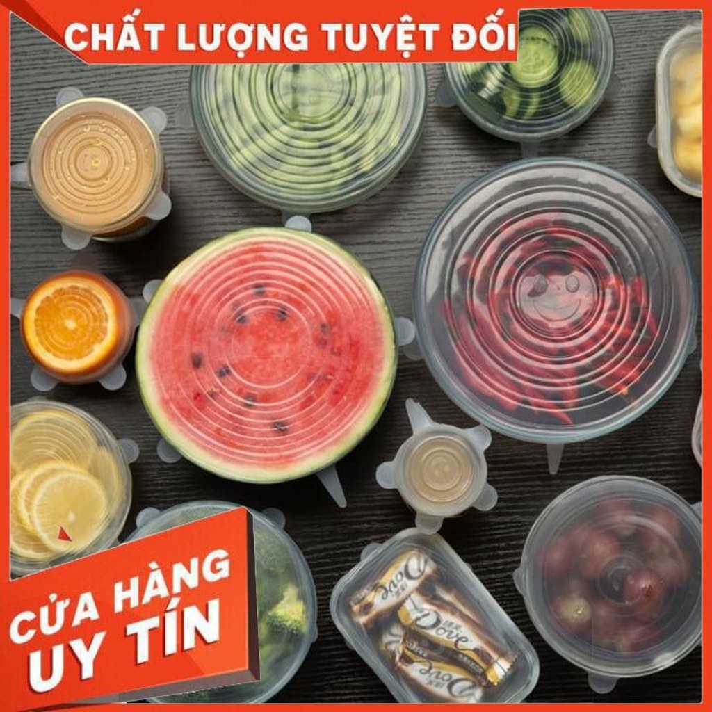 Bộ 6 nắp silicon stretch bọc tô đĩa chai