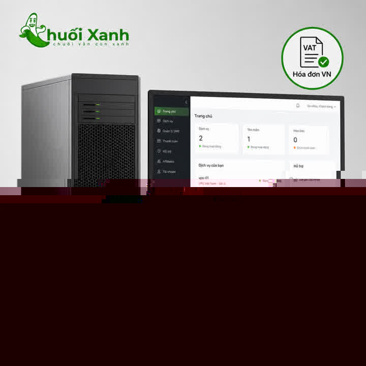 Ảnh minh họa VPS Việt Nam: hóa đơn VAT, hỗ trợ tiếng Việt — không phải lab test