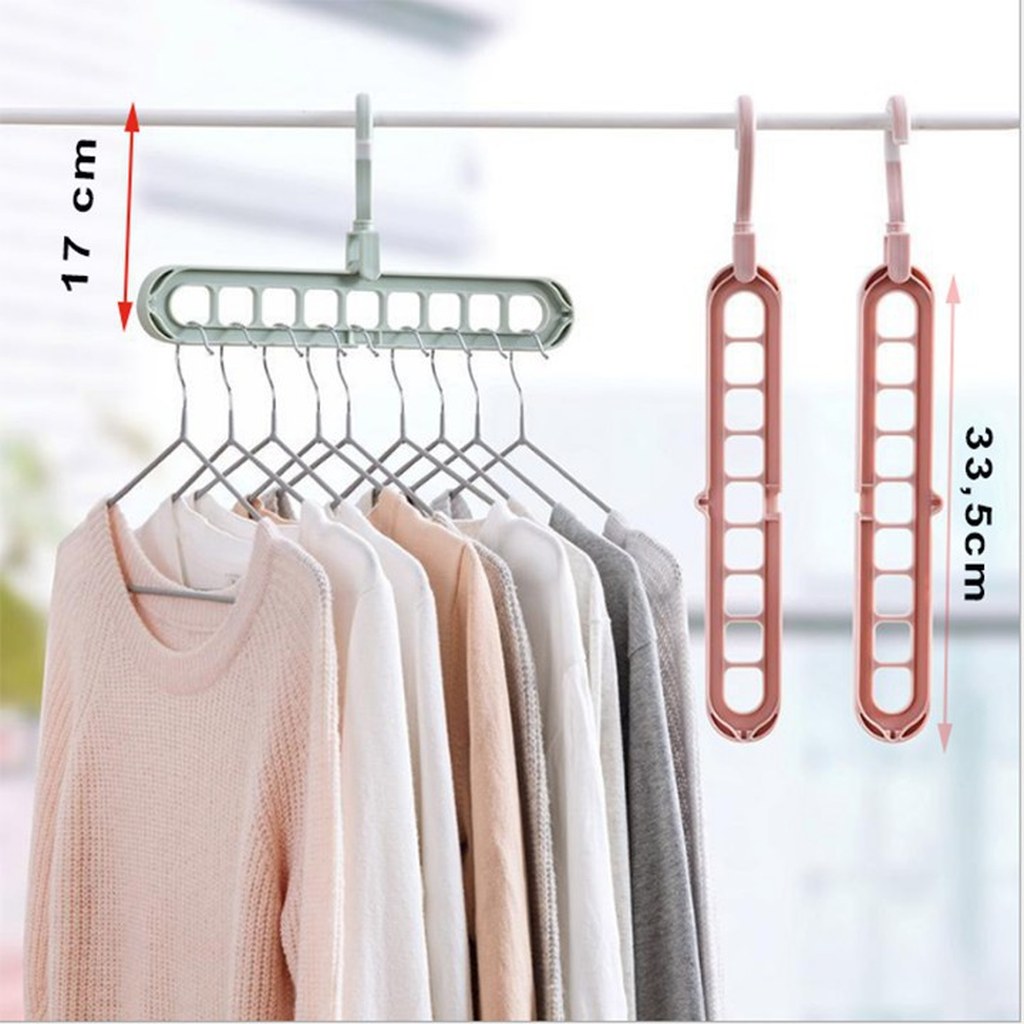 Móc treo quần áo 9 lỗ treo nhiều áo