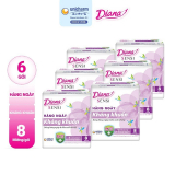 Combo 6 Gói Băng Vệ Sinh Diana Sensi Hằng Ngày Kháng Khuẩn 08 (gói 8 miếng)