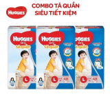 Combo 3 Gói Tã Quần Huggies Siêu Tiết Kiệm M162/L144/XL126/XXL114
