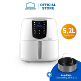 Nồi Chiên Không Dầu Lock&Lock – Jumbo Plus Air Fryer 5.2L | Màu trắng – EJF357WHT