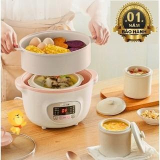 Nồi ninh hầm nấu cháo Bear – 1,6l kèm thố sứ cho bé | có thể vừa nấu vừa hấp