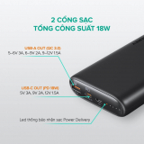 Pin Aukey PB-Y39 15.000 mAh Lõi Tesla Bền X7, Sạc Nhanh QC 3.0 Và PD 18W