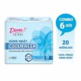 Bộ 6 gói Băng vệ sinh Diana hàng ngày Sensi Cool Fresh gói 20 miếng