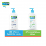 Combo Sữa tắm gội Cetaphil cho em bé với dưỡng chất hữu cơ từ hoa cúc Calendula 400ML + Sữa dưỡng ẩm Calendula 400ml