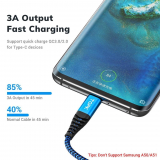 Dây Cáp Sạc Nhanh TOPK AN24 Micro USB Type C 3A thiết Kế dây Nylon bện cổng cho Samsung Xiaomi